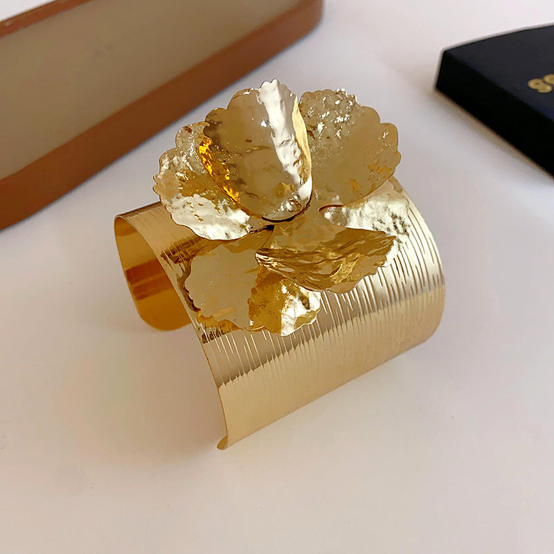 冷淡風簡約金屬格紋手鐲歐美跨境新款手環小眾時尚高級感手飾批發