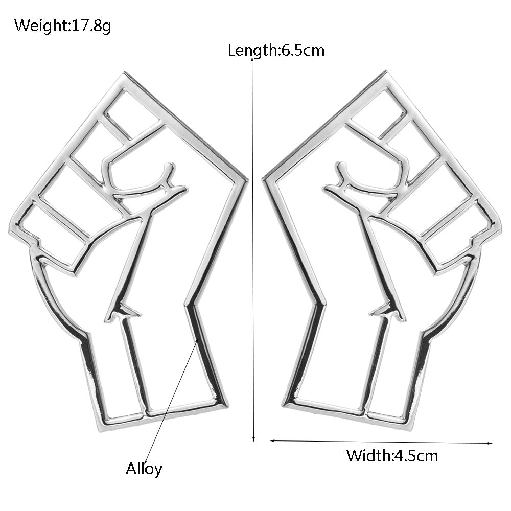 花朵鏤空誇張耳環－銀色款實拍｜https://igowo.tw/