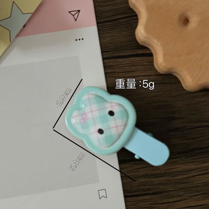 繽紛兔子卡通髮夾－粉色條紋髮夾款細節1｜https://igowo.tw/