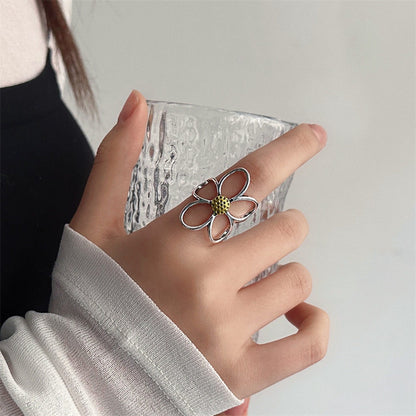 雛菊做舊簡約戒指－商品主圖｜https://igowo.tw/