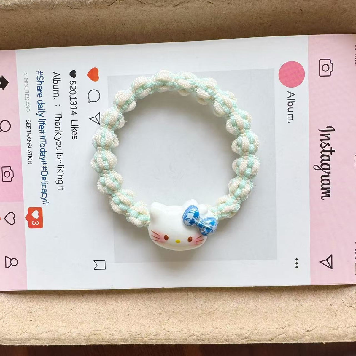 彩色貓咪卡通髮圈－細節特寫5｜https://igowo.tw/