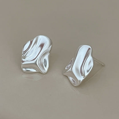 不規則磨砂簡約耳釘－商品主圖｜https://igowo.tw/
