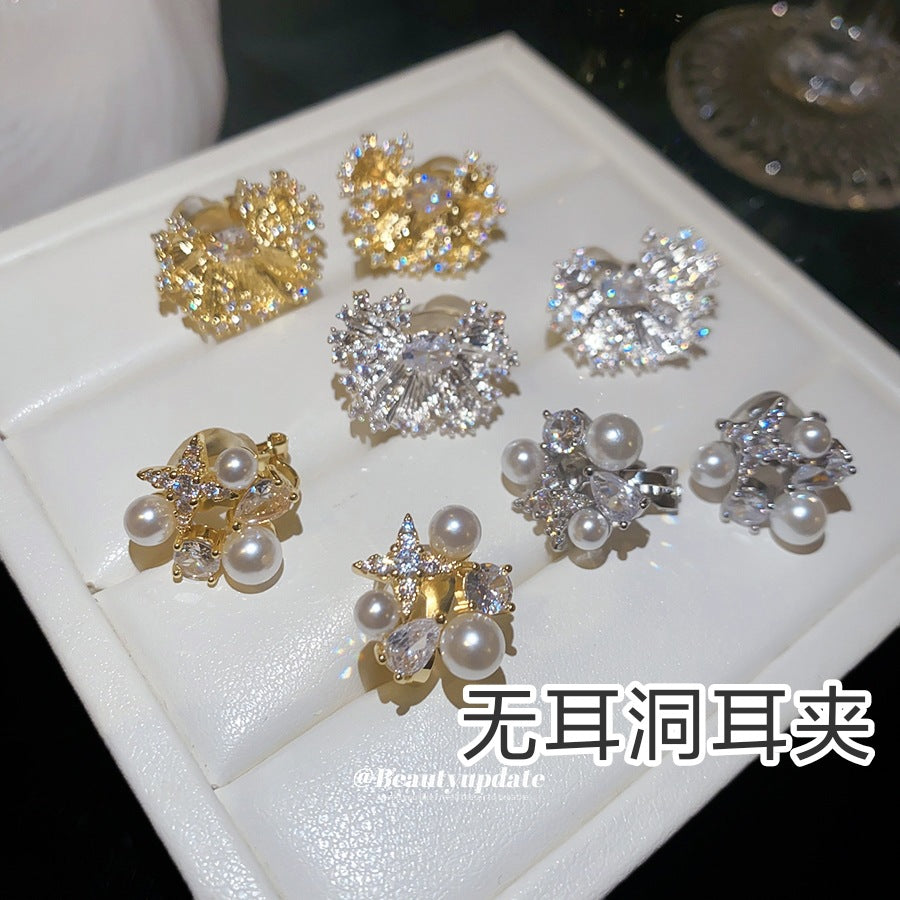 珍珠星星免耳洞耳夾－商品主圖｜https://igowo.tw/