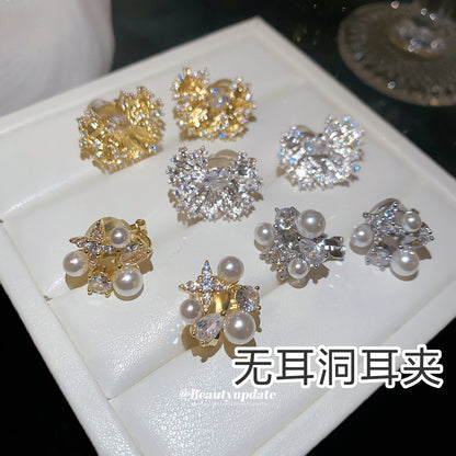 珍珠星星免耳洞耳夾－商品主圖｜https://igowo.tw/