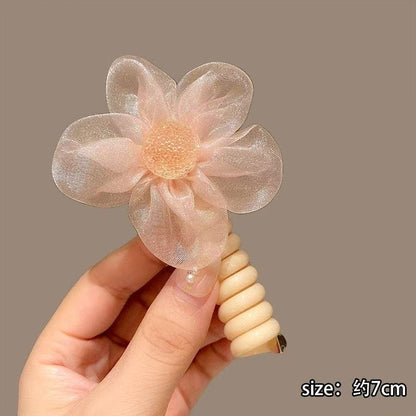網紗彈力繩太陽花髮圈