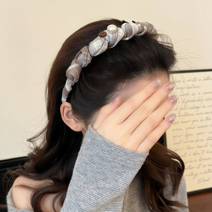 撞色布面纏繞髮箍－商品主圖｜https://igowo.tw/