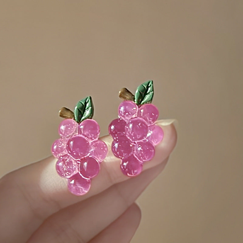 繽紛花朵耳釘－44#銀針-藍色款細節10｜https://igowo.tw/
