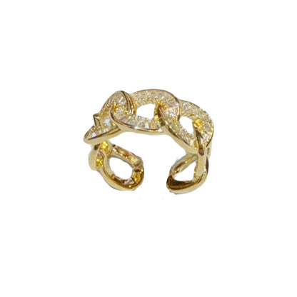 鋯石鏈條可調式戒指