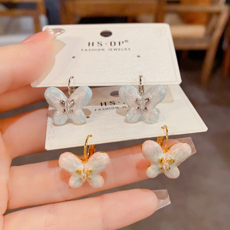 漸層琺瑯蝴蝶耳扣－商品主圖｜https://igowo.tw/