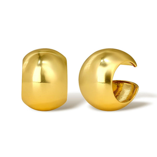 金色C形圓形電鍍耳夾－商品主圖｜https://igowo.tw/