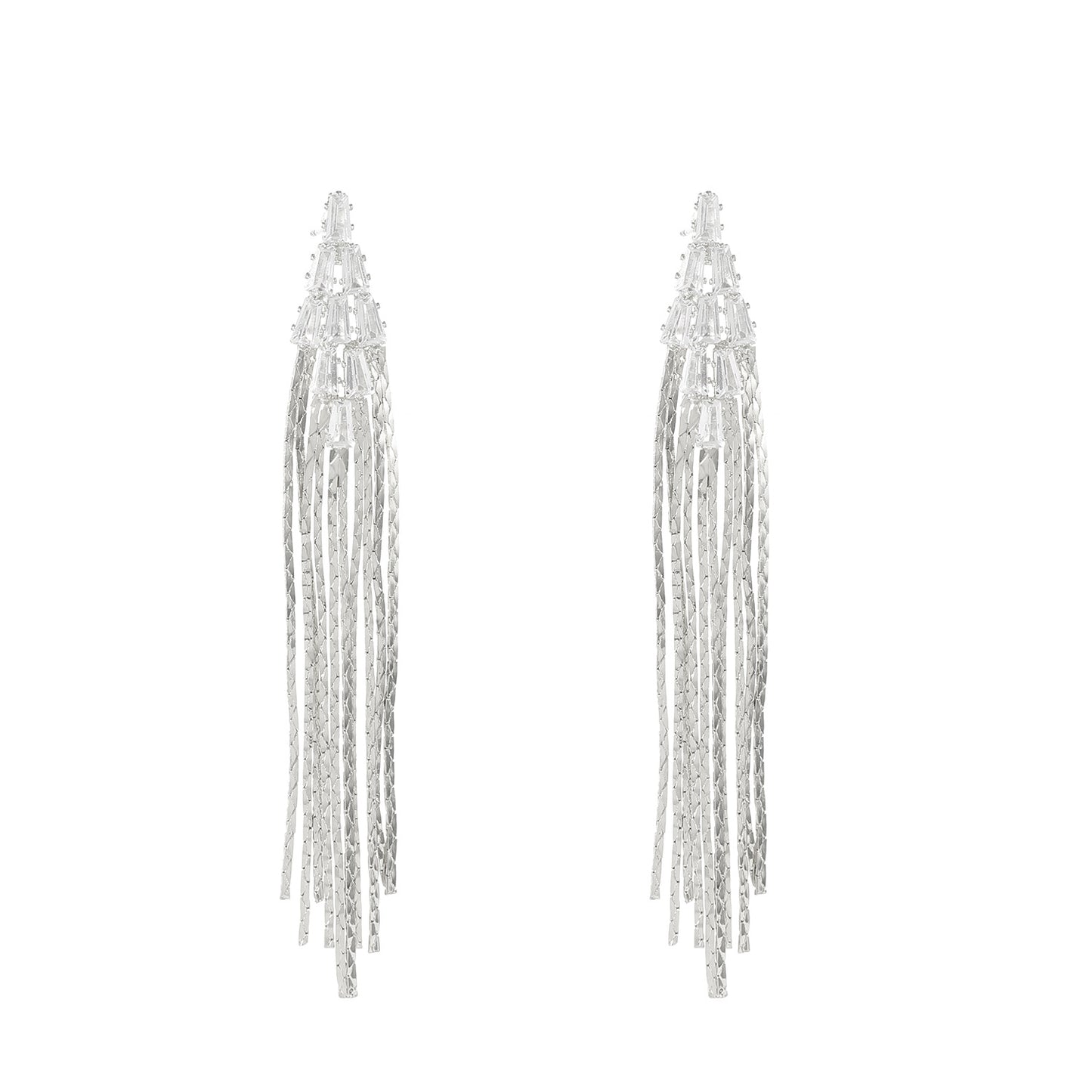 鋯石蝴蝶流蘇長版耳環－細節特寫10｜https://igowo.tw/