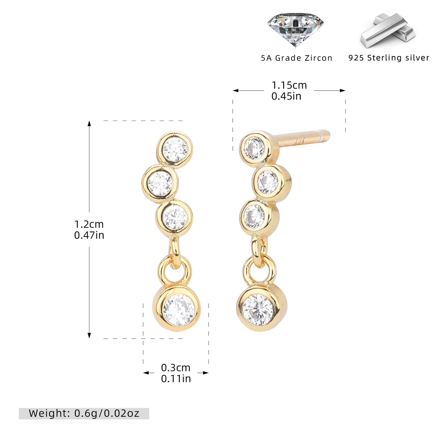 S925 耳釘靈動鑲鋯流蘇耳墜耳飾小眾氣質百搭款飾品