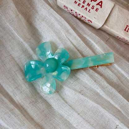 醋酸板材花朵一字髮夾