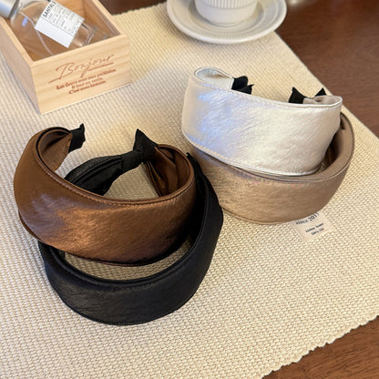 寬版簡約髮箍－米白色款細節｜https://igowo.tw/