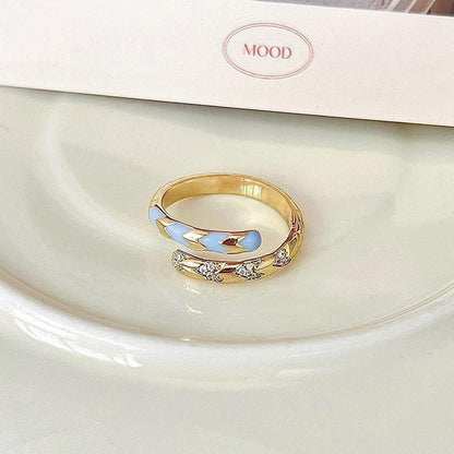 琺瑯蝴蝶可調式戒指－細節特寫35｜https://igowo.tw/