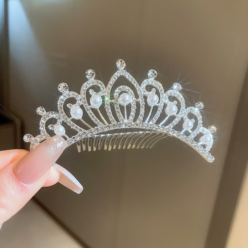 珍珠愛心皇冠鑲鑽髮箍