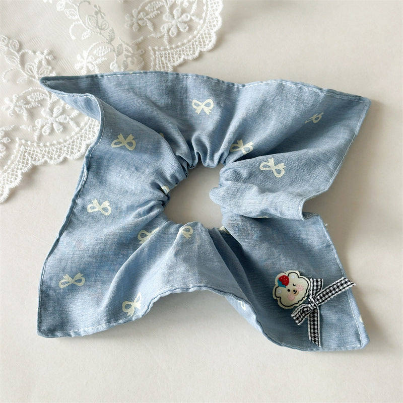 大腸圈三角形刺繡髮圈