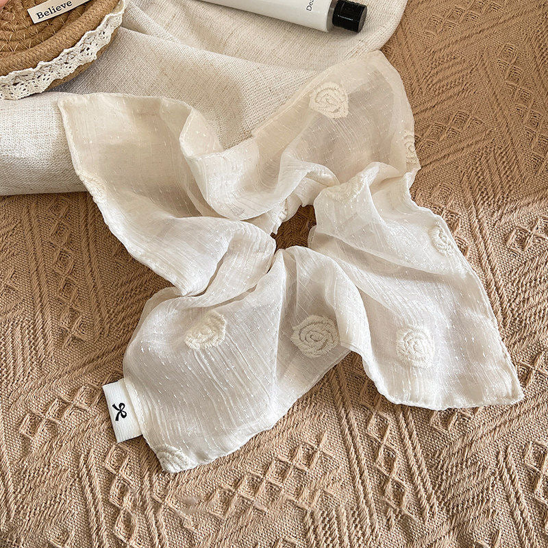網紗大腸圈刺繡髮圈