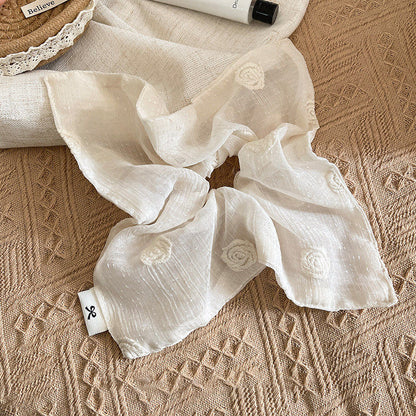 網紗大腸圈刺繡髮圈