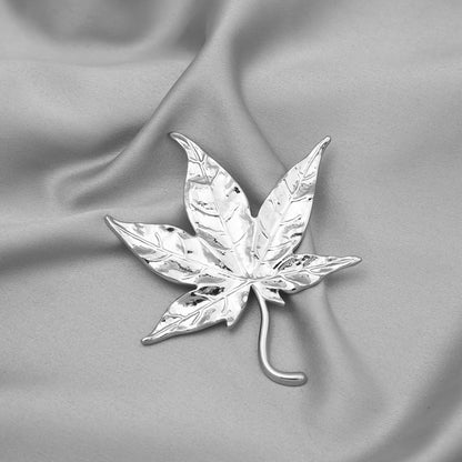 楓葉樹葉復古誇張胸針