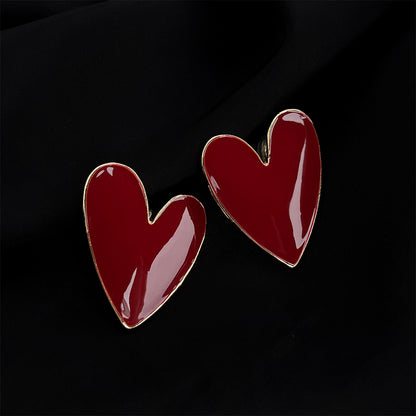 紅色琺瑯復古耳夾－細節特寫14｜https://igowo.tw/