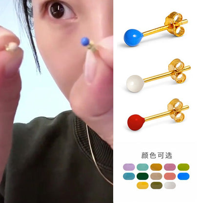 彩色銀針花朵耳釘－商品主圖｜https://igowo.tw/