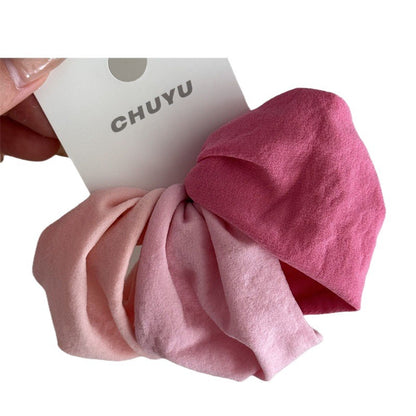 彈力繩寬版簡約髮圈－超柔軟4根-油畫款細節｜https://igowo.tw/
