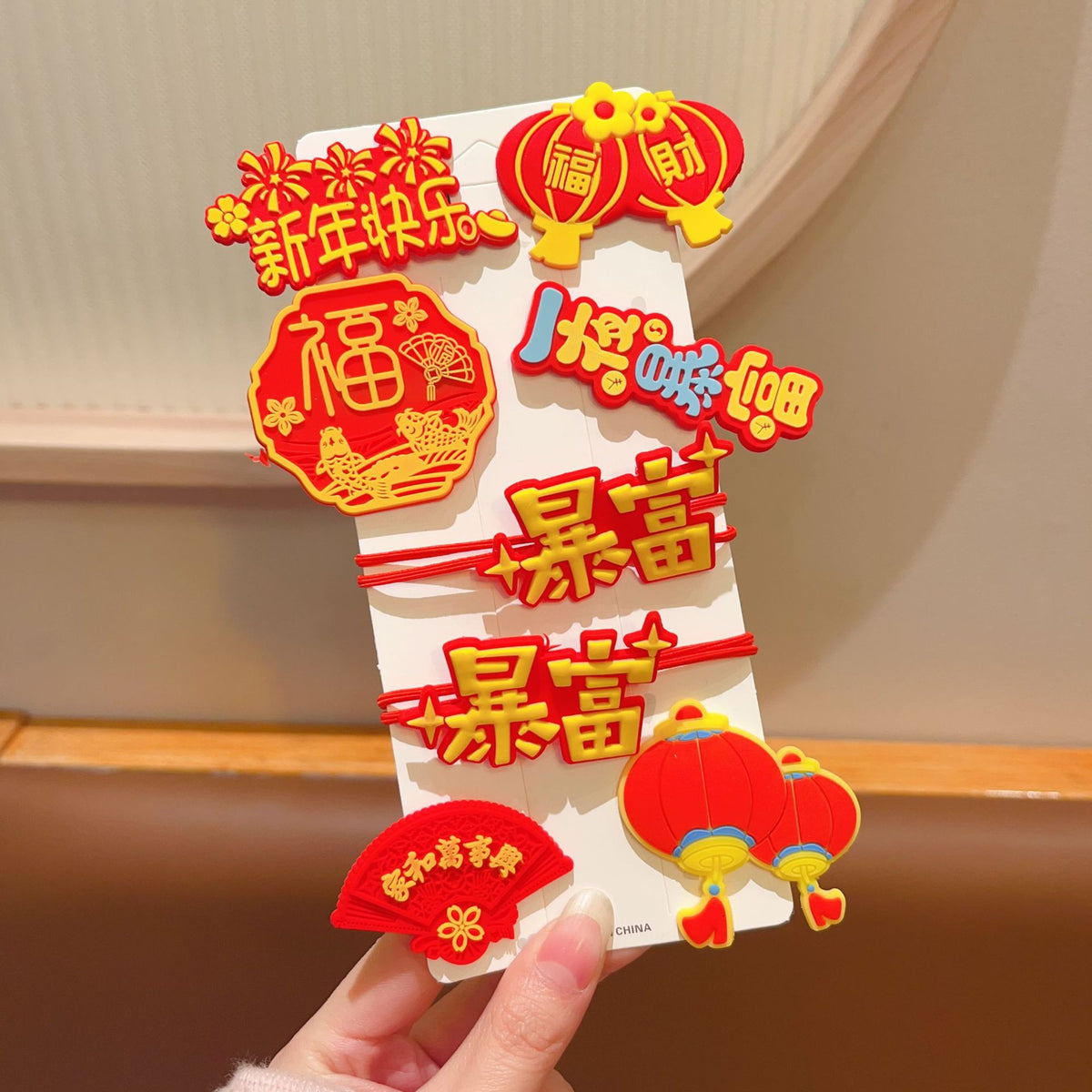 紅色簡約髮夾