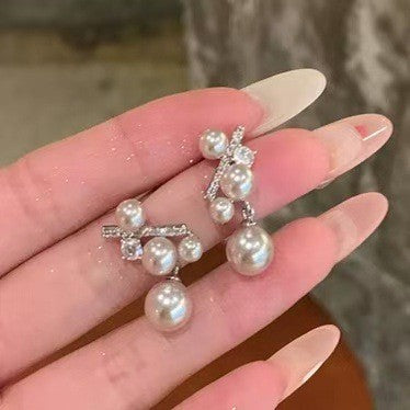 韓系ins風銀針鋯石花朵耳釘甜美優雅日常通勤耳環輕奢高級感耳飾