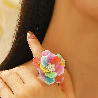 繽紛花朵耳釘