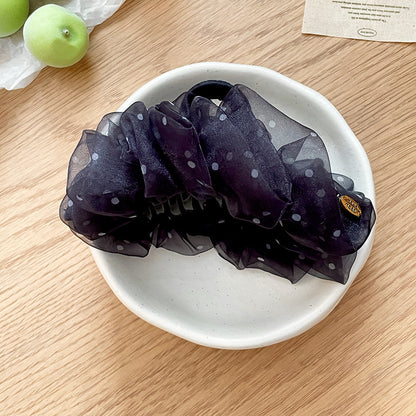 網紗波點鯊魚夾