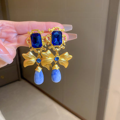 銀針中古vintage鑲鉆蛇形耳釘女小眾個性耳環輕奢高級感氣質耳飾