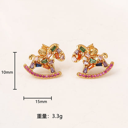 鋯石玻璃小馬項鍊