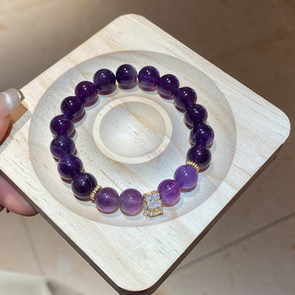 紫水晶蛇形纏繞串珠手鏈新中式復古百搭手串小眾氣質設計感手飾女