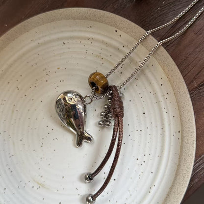 樹脂魚尾墜飾復古項鍊