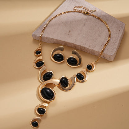 金屬不規則鑲鑽項鍊－24#項鍊-金色款細節16｜https://igowo.tw/