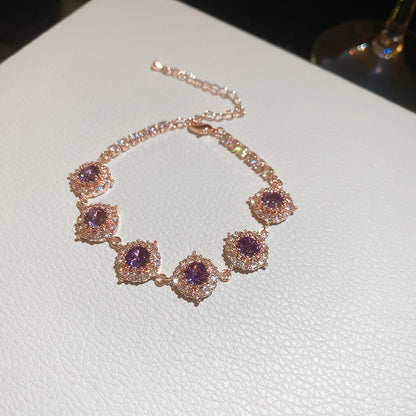 韓系千金~超閃鋯石花朵手鏈精致晚宴禮服氣質手環輕奢高級感手飾
