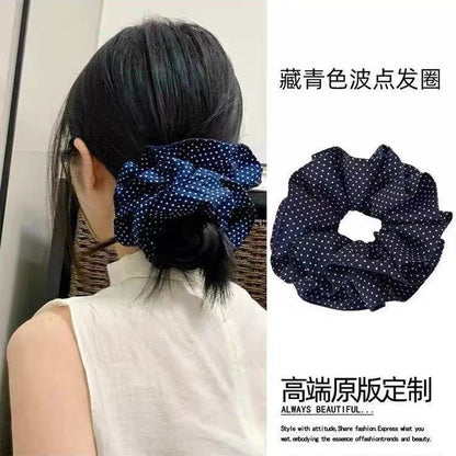 波點蝴蝶結復古髮圈－商品主圖｜https://igowo.tw/