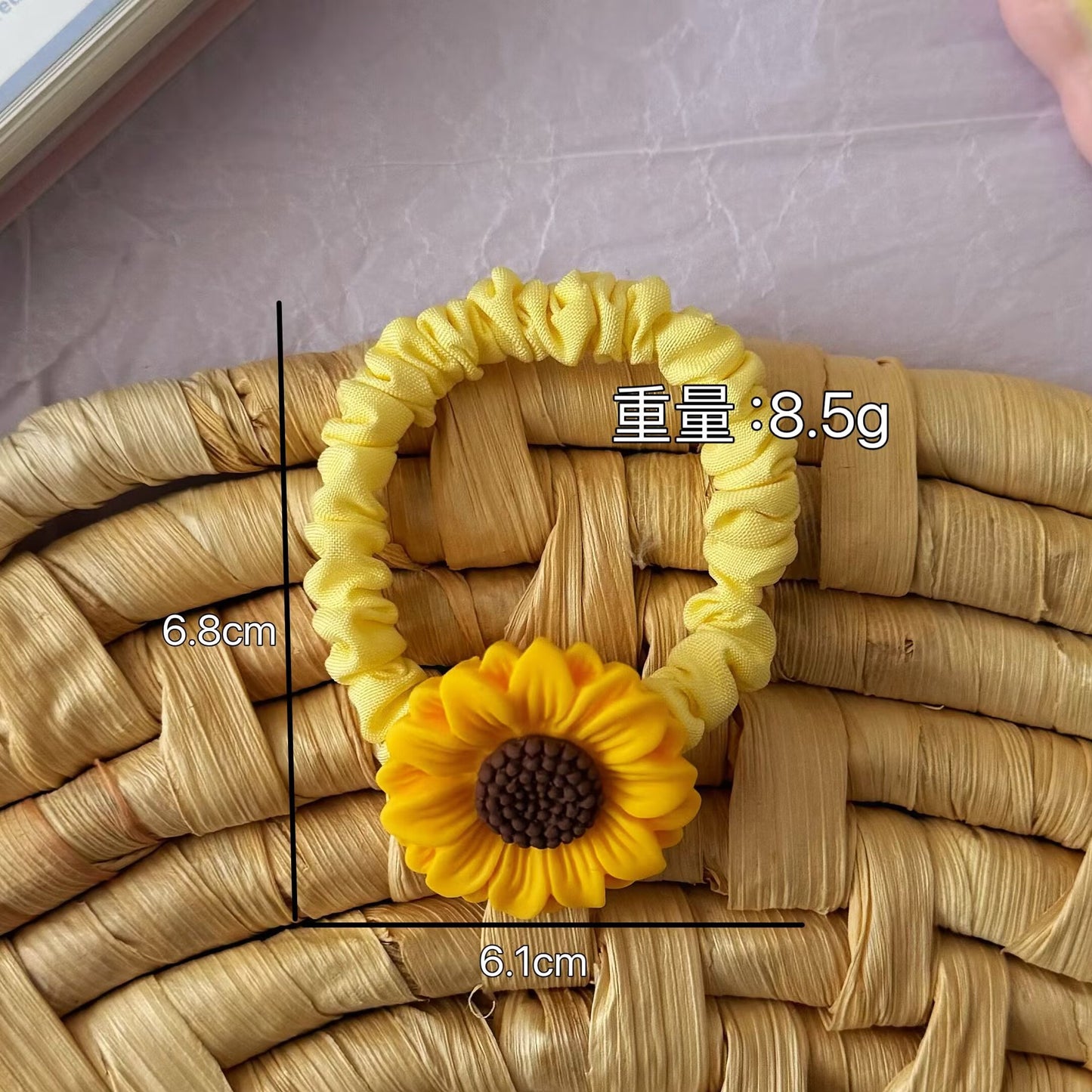 黃色太陽花波浪髮夾