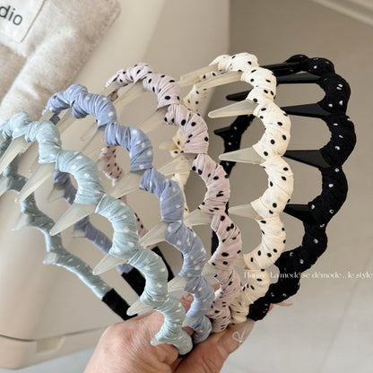 布面波點纏繞髮箍－商品主圖｜https://igowo.tw/
