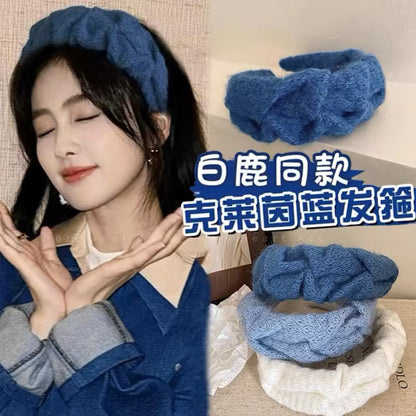 藍色寬版髮箍－商品主圖｜https://igowo.tw/