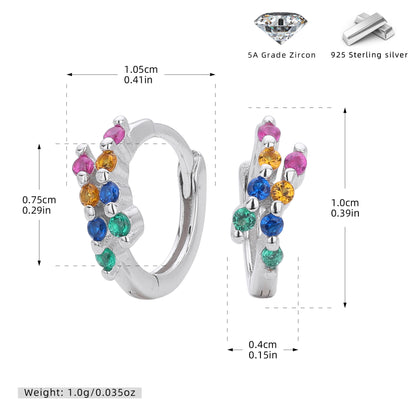 S925 歐美新款耳環INS極簡幾何鑲鋯耳飾輕奢小眾百搭飾品