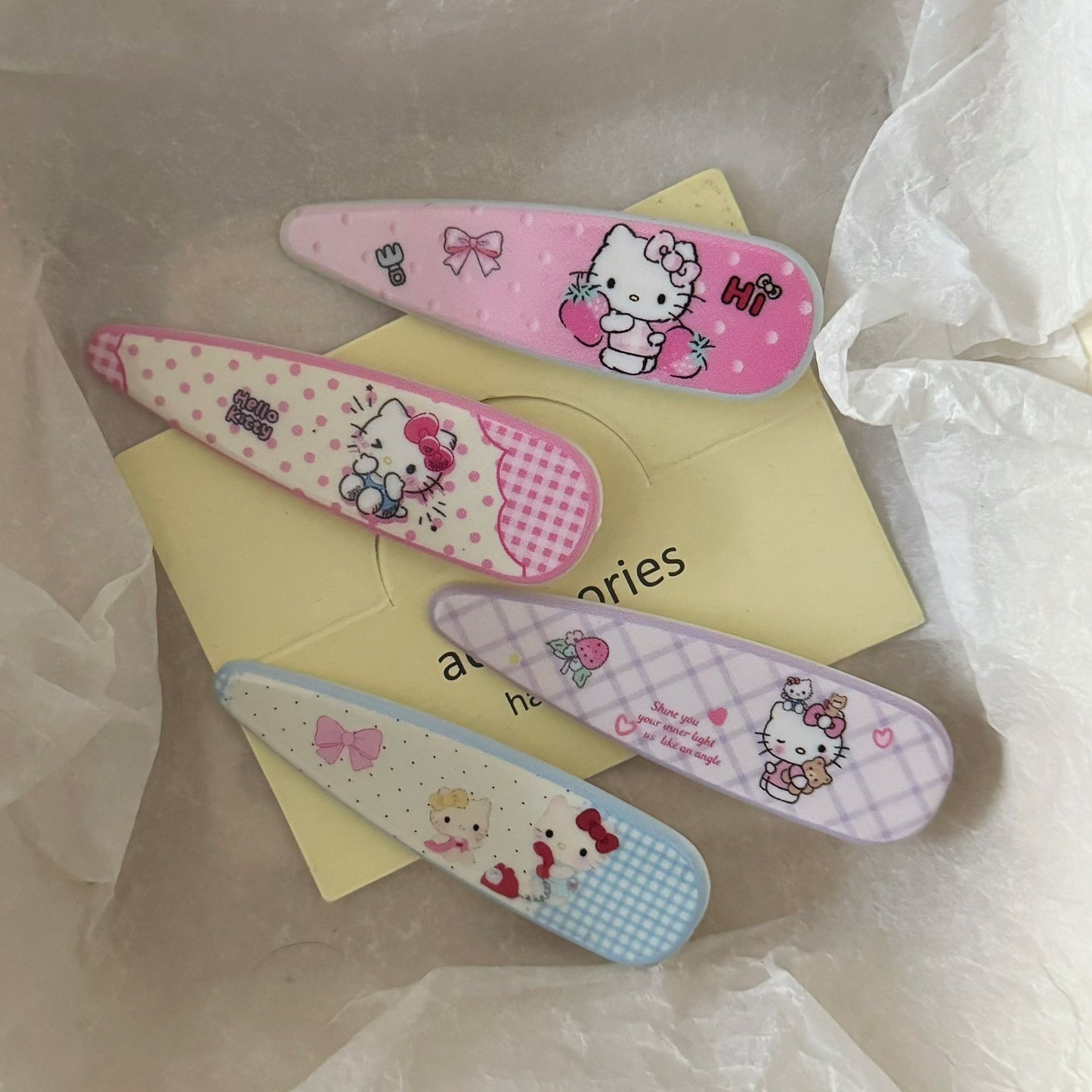 粉色波點貓咪髮夾－商品主圖｜https://igowo.tw/