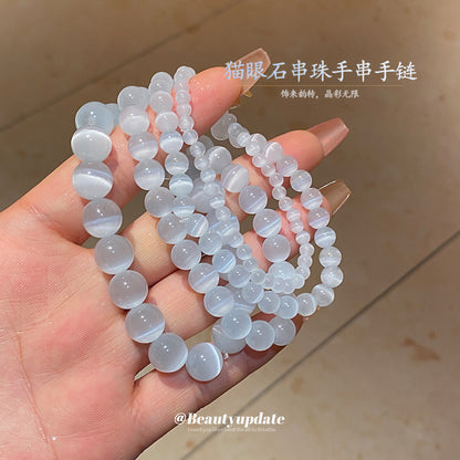 貓眼石串珠手鏈甜美日常通勤串珠手串小眾精致簡約高級感手環手飾