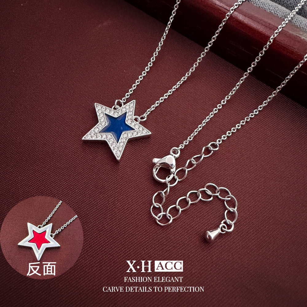 星星雙面微鑲項鍊－商品主圖｜https://igowo.tw/
