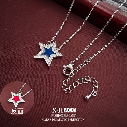 星星雙面微鑲項鍊－商品主圖｜https://igowo.tw/