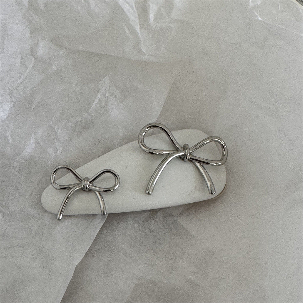皮革金屬蝴蝶結髮夾