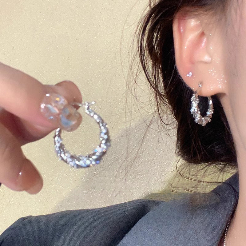 鋯石纏繞耳扣