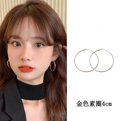 S925素圈誇張耳環－銀5cm款細節｜https://igowo.tw/