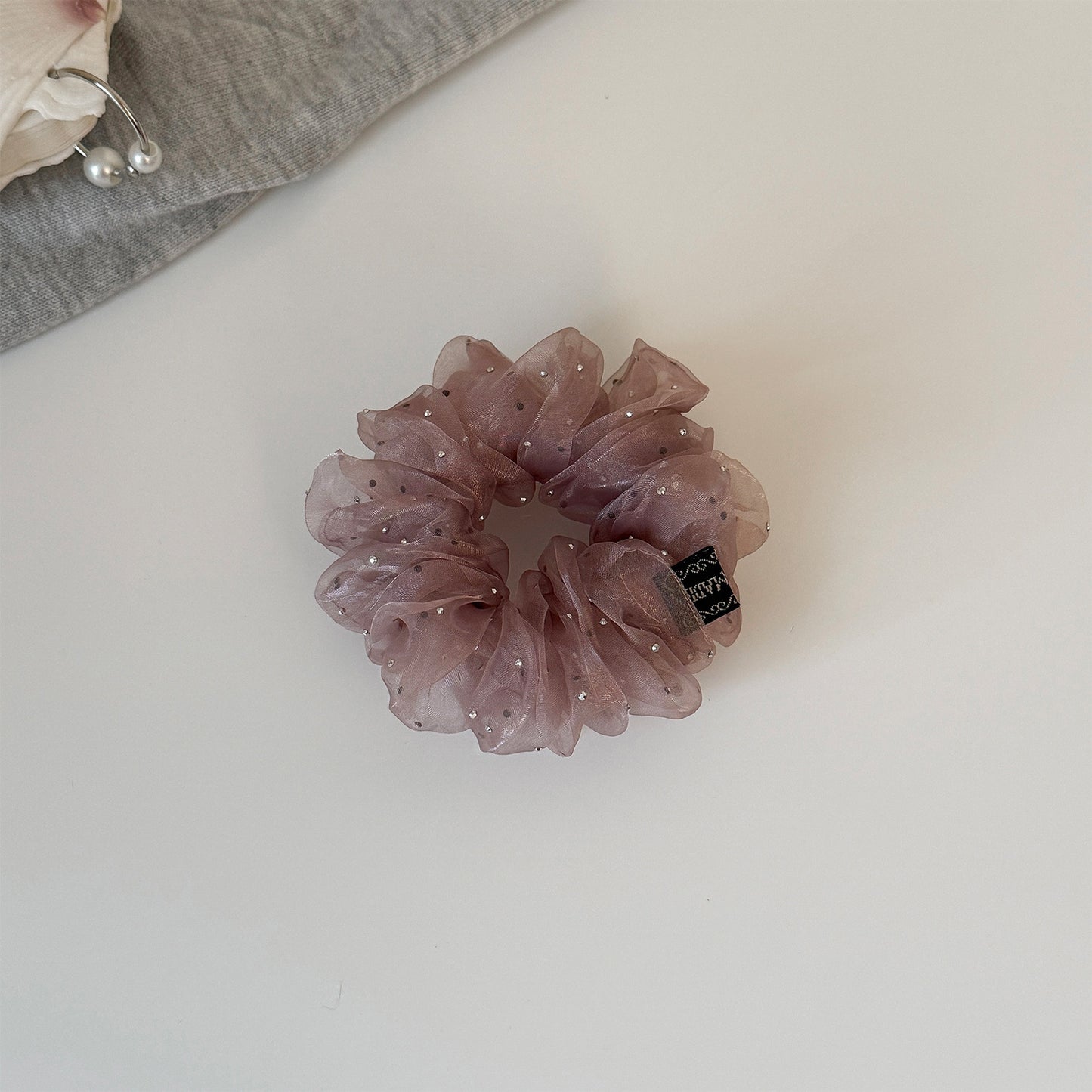 網紗大腸圈髮圈－粉色大腸圈款細節｜https://igowo.tw/